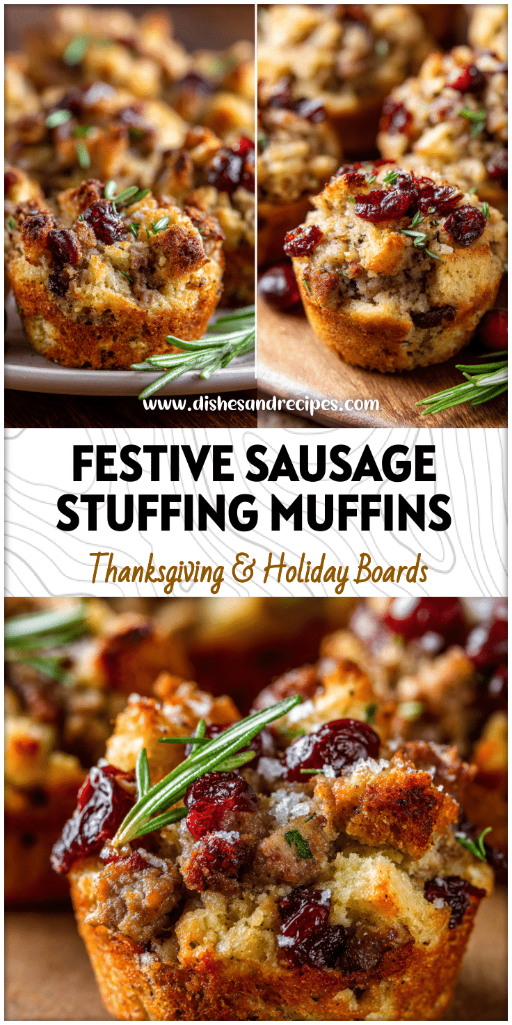 Sausage & Cranberry Stuffing Muffins – Easy Thanksgiving Stuffing Appetizers